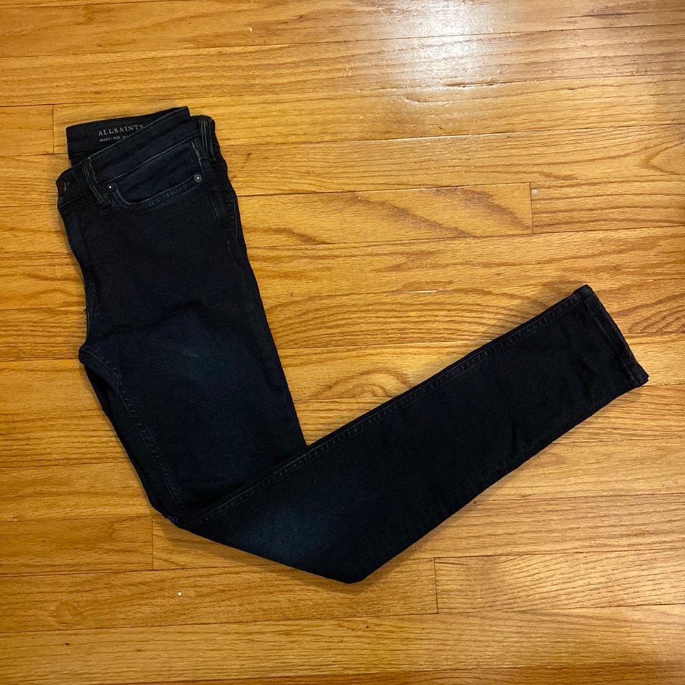 New All Saints 25 Dark Navy Skinny Jeans